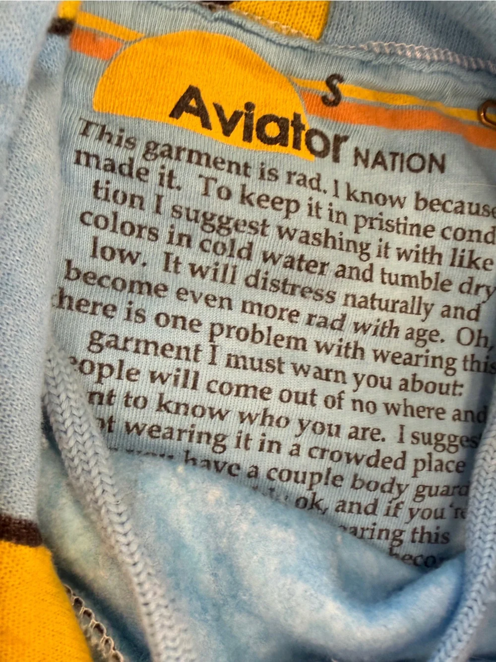 Aviator Nation blue hoodie and sweatpants smiley face set small s - Picture 7 of 8